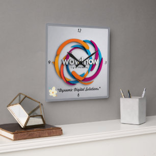 "Innovate, Design, Deliver" Square Wall Clock