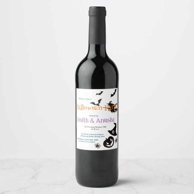 Innovation Adult Halloween Party Wine Label  (Front)