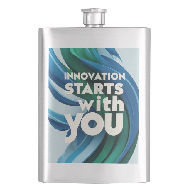 Innovation Starts With You option 2 Hip Flask (Front)