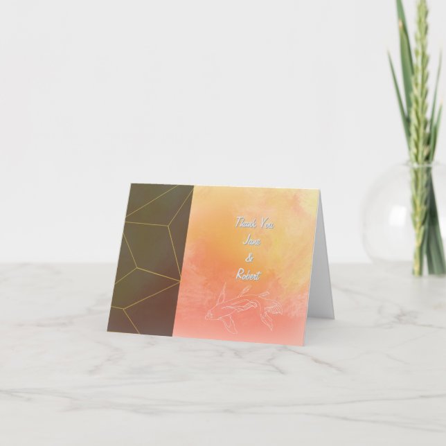 Innovative Horizontal Abstract Thank you Cards  (Front)