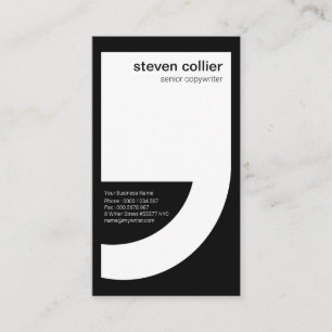Innovative LARGE White Quotation Mark Copywriter Business Card
