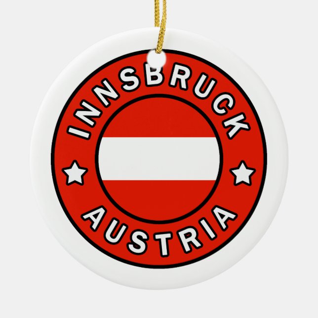 Innsbruck Austria Ceramic Tree Decoration (Front)