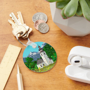Innsbruck Austria Landscape Whimsical Art Key Ring