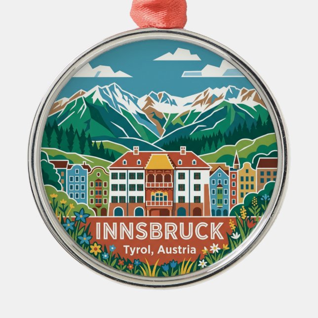 Innsbruck Austria Metal Tree Decoration (Front)