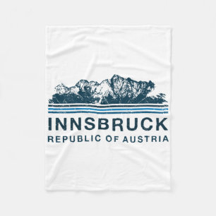 Innsbruck Austria Mountains Austrian Skiing Vintag Fleece Blanket