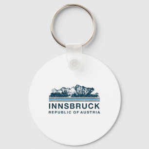 Innsbruck Austria Mountains Austrian Skiing Vintag Key Ring