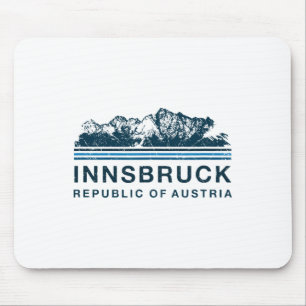 Innsbruck Austria Mountains Austrian Skiing Vintag Mouse Mat