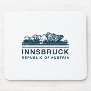 Innsbruck Austria Mountains Austrian Skiing Vintag Mouse Mat