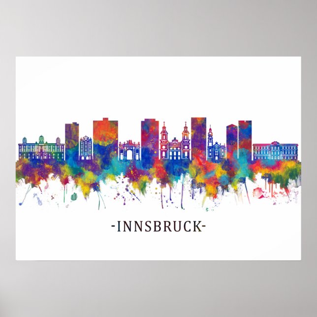 Innsbruck Austria Skyline Poster (Front)