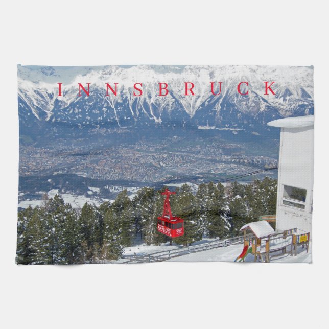 Innsbruck cable car view tea towel (Horizontal)