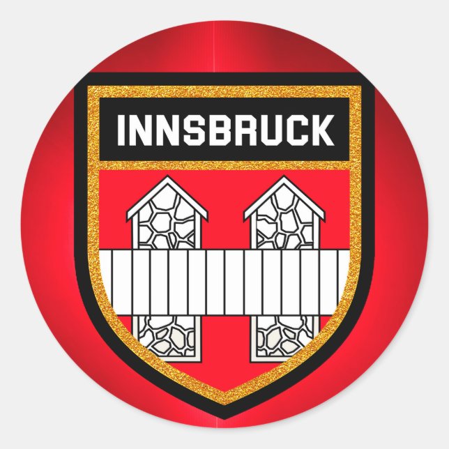 Innsbruck Flag Classic Round Sticker (Front)