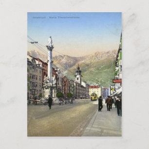 Innsbruck, Maria Theresa Strasse, Tram Postcard
