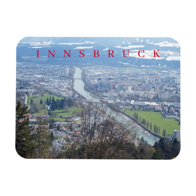 Innsbruck seen from the cable car fridge magnet (Horizontal)