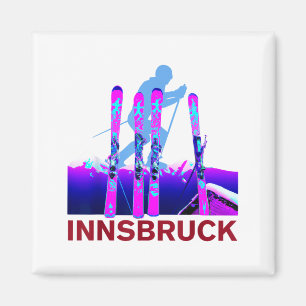 Innsbruck skiing & snowboarding retro 90s magnet