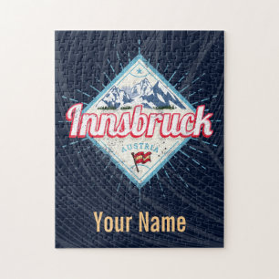 Innsbruck Tyrol Austria Retro Alps Vintage Jigsaw Puzzle