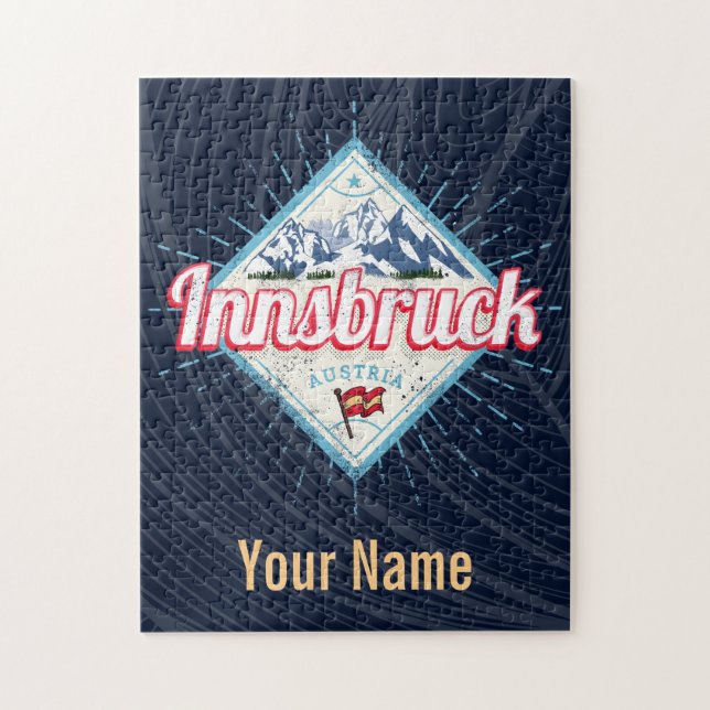 Innsbruck Tyrol Austria Retro Alps Vintage Jigsaw Puzzle (Vertical)