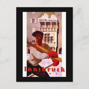 "Innsbruck" Vintage Travel Poster Postcard
