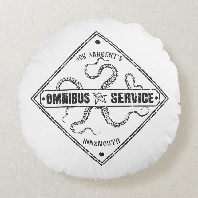 Innsmouth Bus Service Joe Sargent Round Cushion (Front)