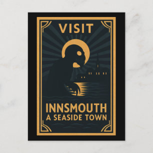 Innsmouth by Moonlight – An Art Deco Journey into  Holiday Postcard