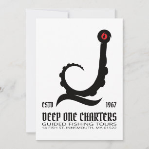 Innsmouth Fishing Tours Cthulhu Lovecraft Invitation