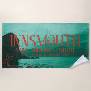 Innsmouth Night Surfing Festival Poster Beach Towel
