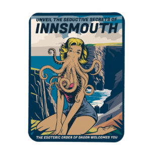 Innsmouth Pin-up Cthulhu Travel Poster Lovecraft Magnet