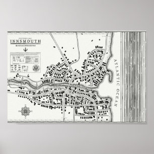 Innsmouth vintage map poster