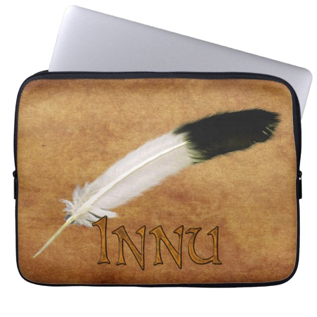 INNU Native American Feather Laptop Sleeve (Front)