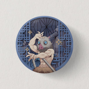 Inosuke Hashibira 3 Cm Round Badge