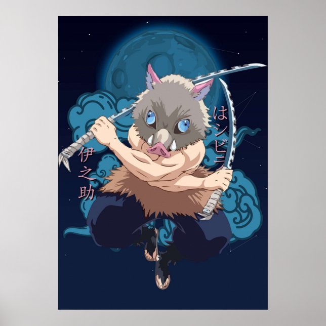 Inosuke Hashibira  Kimetsu No Yaiba Poster (Front)