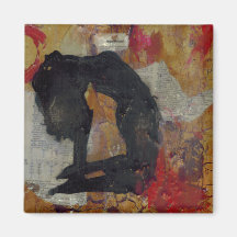 Inquisitional Yoga Girl - Square Magnet