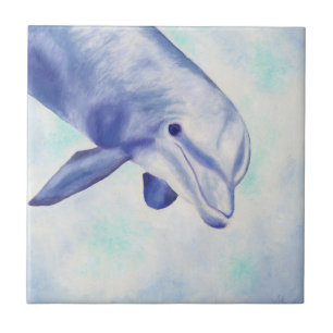 Inquisitive Dolphin Square Tile