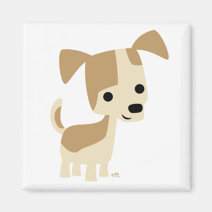 Inquisitive little dog cartoon magnet
