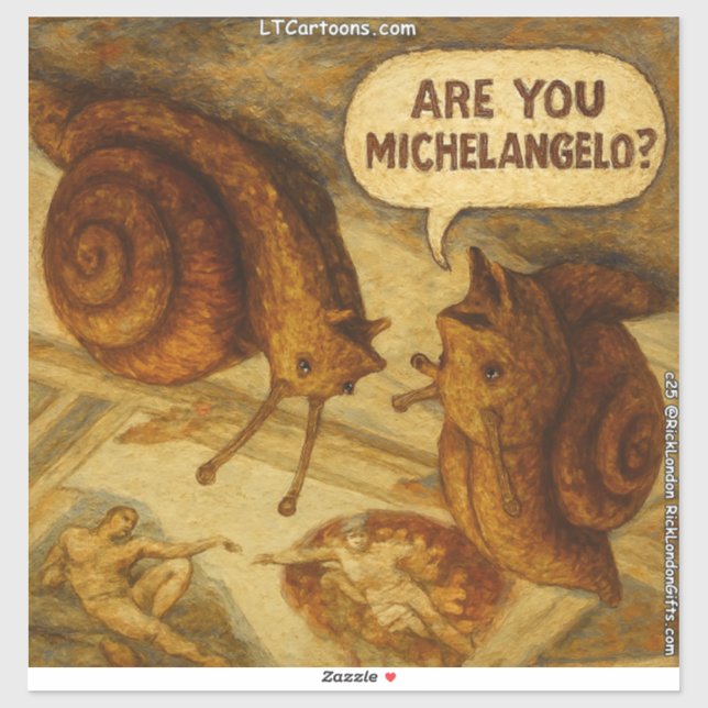 Inquisitive Snail & Michelangelo Parody Cartoon  (Sheet)