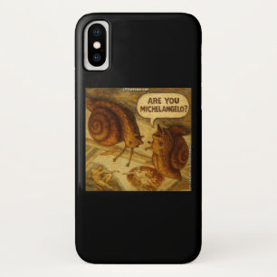 Inquisitive Snail & Michelangelo Parody Cartoon iPhone X Case
