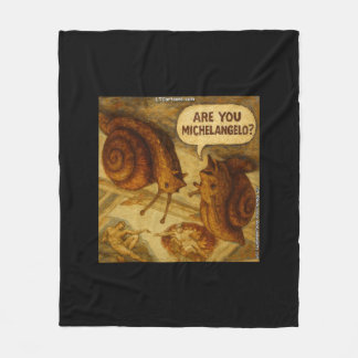 Inquisitive Snail & Michelangelo Parody Cartoon  Fleece Blanket