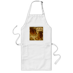 Inquisitive Snail & Michelangelo Parody Cartoon Long Apron