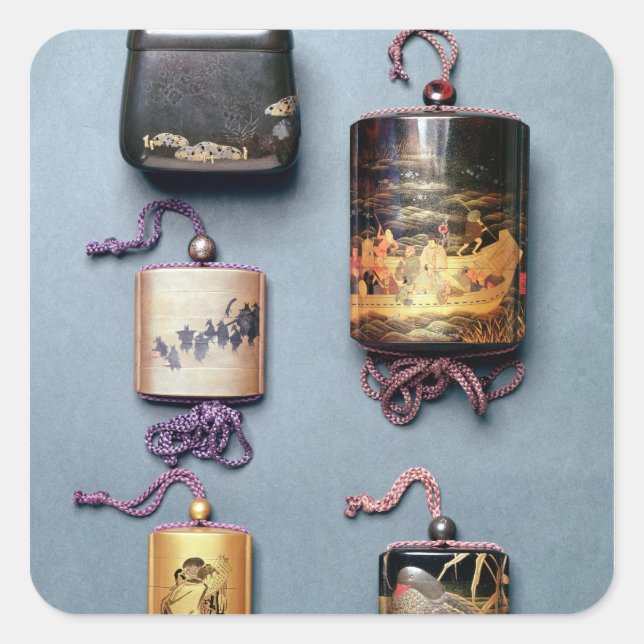 Inro and tobacco pouch square sticker (Front)