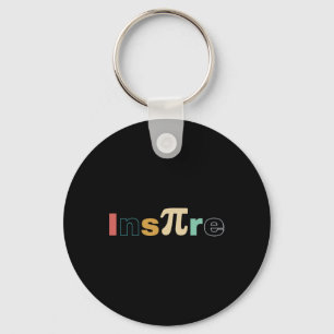 Ins-pi-re Retro Math Teacher Math Nerd And Pi Day Key Ring