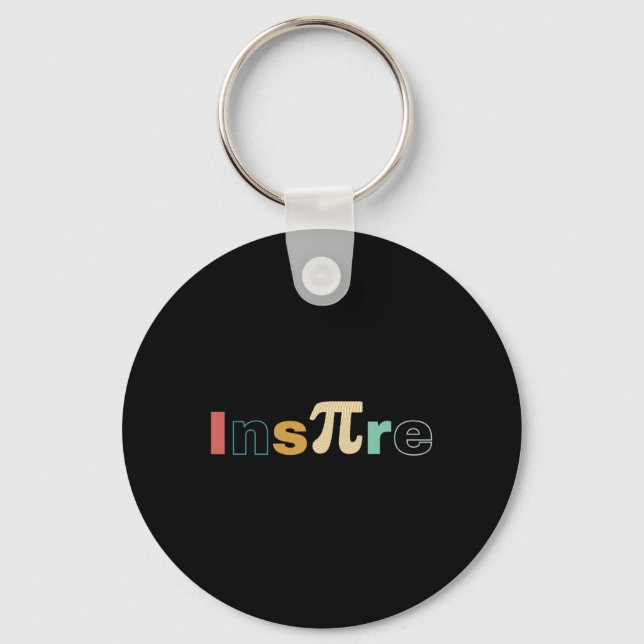Ins-pi-re Retro Math Teacher Math Nerd And Pi Day  Key Ring (Front)