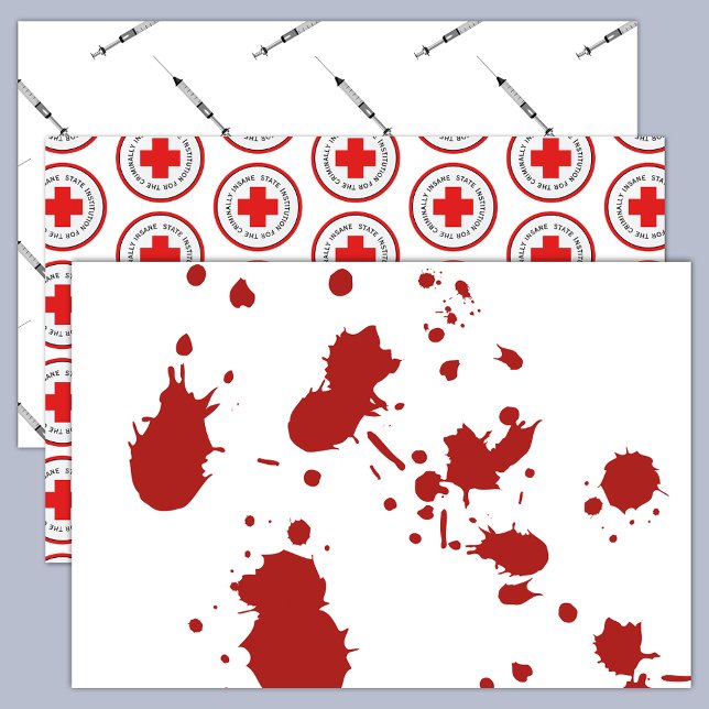 Insane Asylum Psych Hospital Blood Spatter Wrapping Paper Sheet (Creator Uploaded)