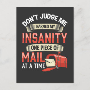 Insane Mailman Quote for Crazy Mail Carrier Postcard