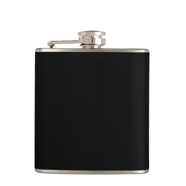 Insanely Black (The Darkest Black) CUSTOM Hip Flask (Front)