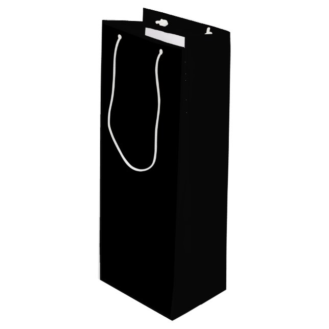 Insanely Black (The Darkest Black) CUSTOMIZABLE Wine Gift Bag (Front Angled)