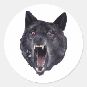 Insanity wolf classic round sticker