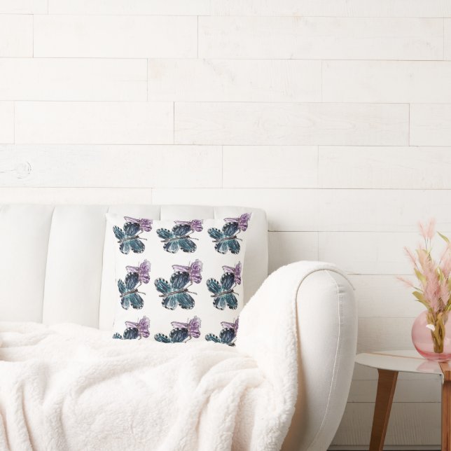 Insect Art Butterfly Bugs Cushion (Couch)