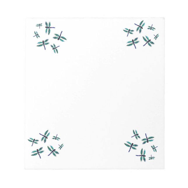 Insect Art Dancing Dragonfly Notepad (Front)