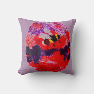 Insect Art Purple, Red Floral Bee Cushion