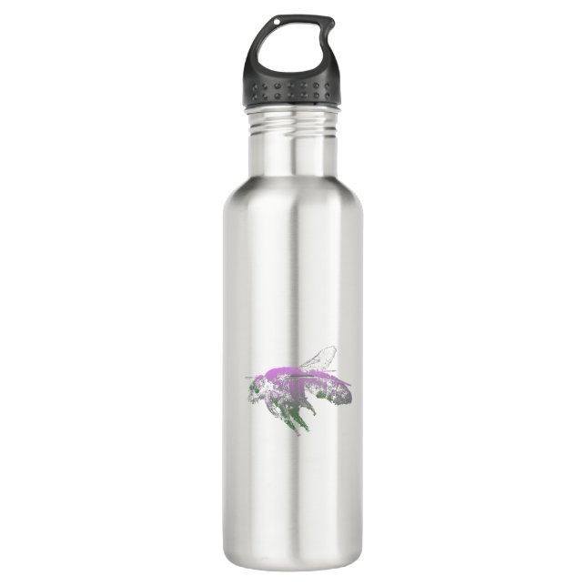 Insect bee pink 710 ml water bottle (Front)