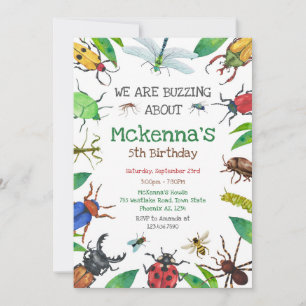 Insect Bug Party Birthday Invitation